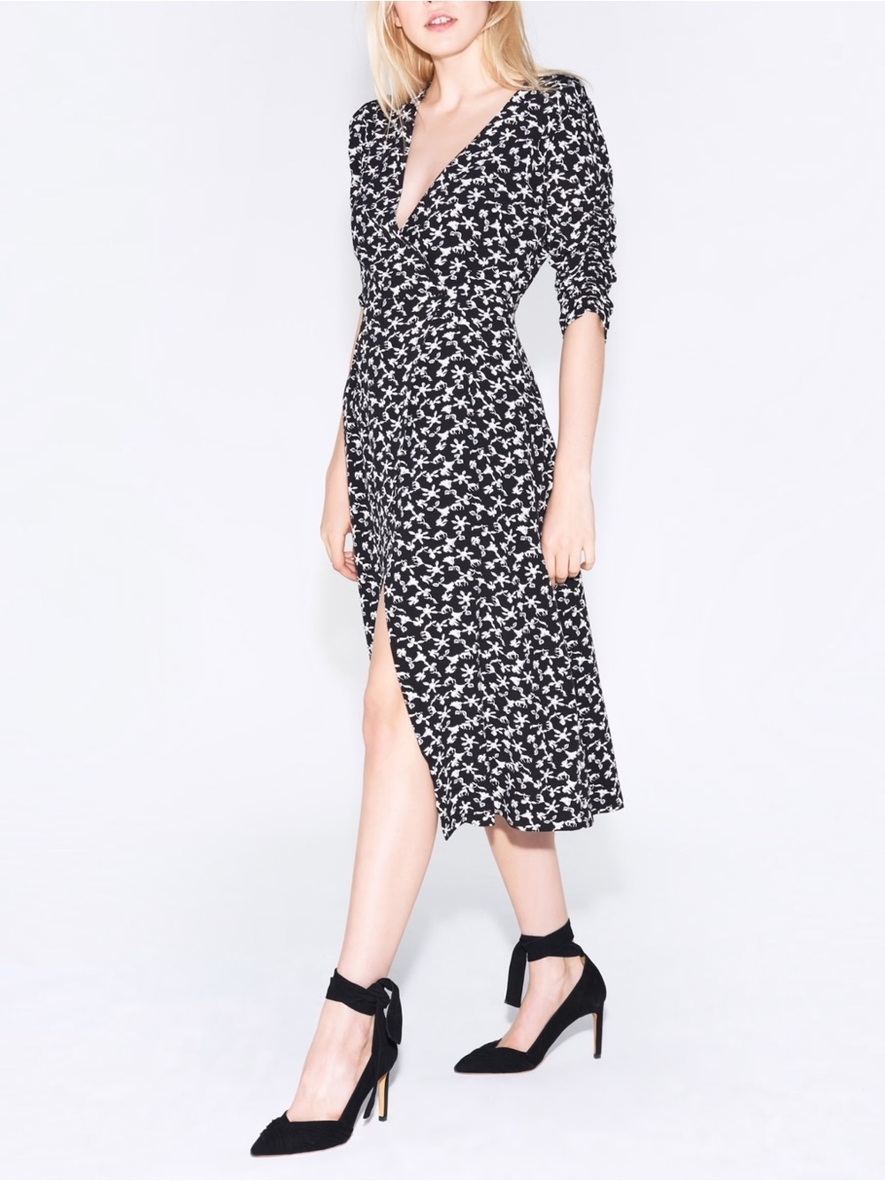 BA&SH Floral Midi Dress Size US 6